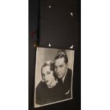 Album of signed photographs, mainly 1930s. Printed are Gene Autry and Max Miller.