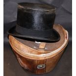 Christy's London, a leather-cased gentleman's top hat, for restoration
