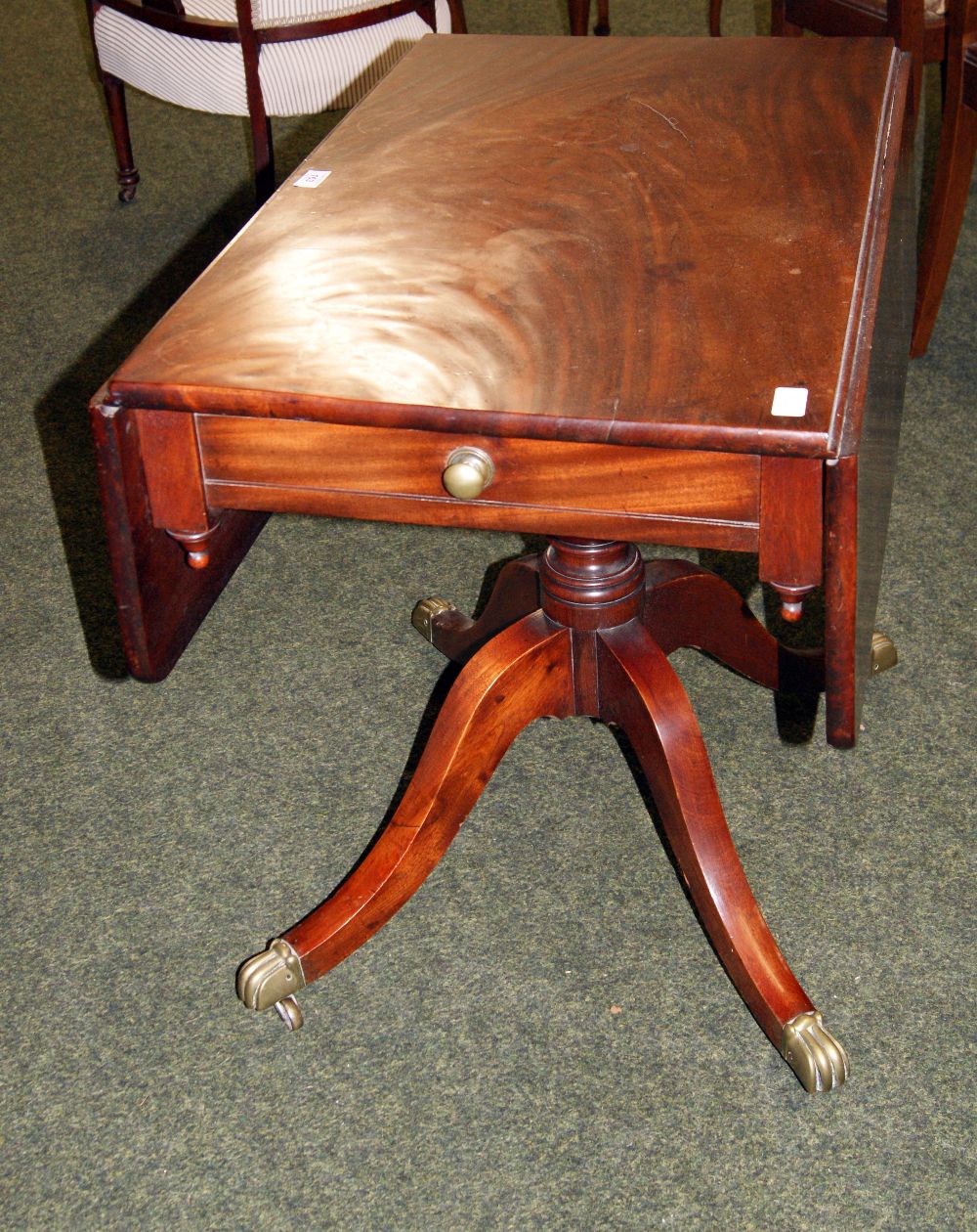 Antique drop-leaf single-drawer table