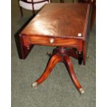 Antique drop-leaf single-drawer table