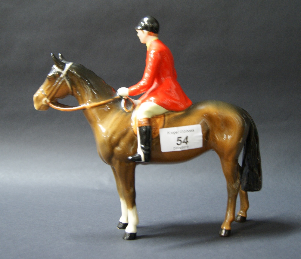 Beswick horse and huntsman (A/F) CONDITION REPORT; Amateur repair to one back leg, but appears to be