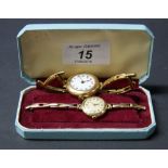 Two 9ct gold wristwatches