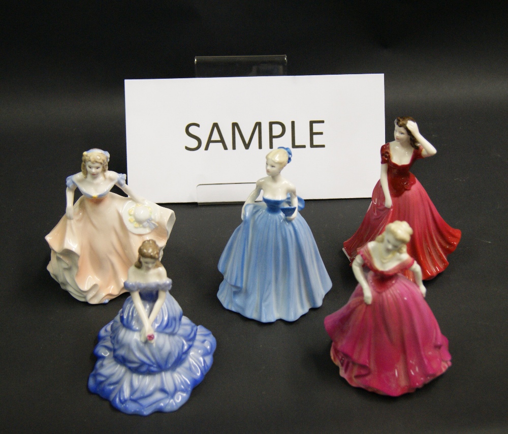 A selection of ten ceramic figurines of ladies in period costume by Coalport