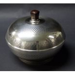 A 20th Century hallmarked silver powder box with cover,