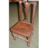 An early 18th century oak chair,