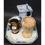A sundry lot to include two ceramic vases,