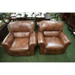 Leather two-seater sofa plus two single leather chairs to accord