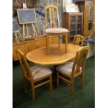 Parker Knoll round extending dining table and four chairs