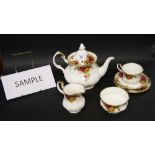 Royal Albert 'Old Country Roses' tea service including teapot, sugar bowl and milk jug,