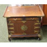 Chinese rosewood altar table with two-door cupboard and two short drawers