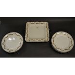 Dessert service by Sutherland China comprising eight side plates and a cake plate