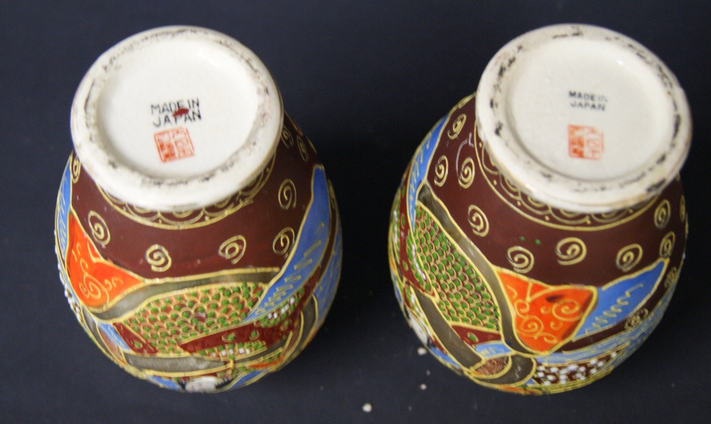 Pair of Satsuma vases - Image 2 of 2