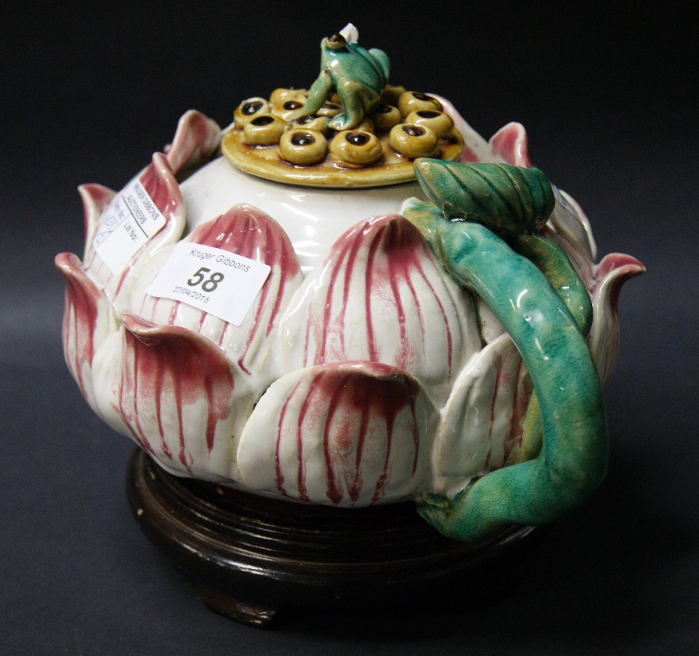 Early Victorian Majolica teapot, - Image 2 of 13