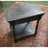 19th Century carved and ebonised sidetable with undershelf