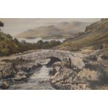 A pair of early coloured photographic landscape prints of Cumbria,