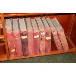 Nine half leather-bound Victorian ledgers