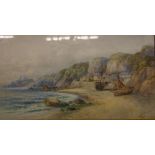 M. Grosse, a pair of watercolours. 'Hall Sands, South Devon' and 'Lynmouth, North Devon'.
