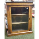 Regency inlaid walnut pier cabinet with glazed door and ormolu mounts