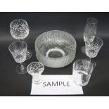 Four sets of cut glass wine glasses, tumblers etc.