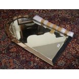 Art Deco arched top sectional border mirror (for restoration,