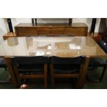 Vintage rosewood dining room suite; extending dining table,