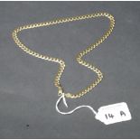 9ct yellow gold gentleman's curb neckchain. Weight approximately 16.