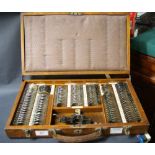 Oak-cased optician's set,