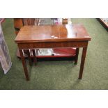 George III mahogany fold-over tea table