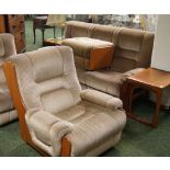 Vintage G-Plan three-seater sofa and two single chairs,