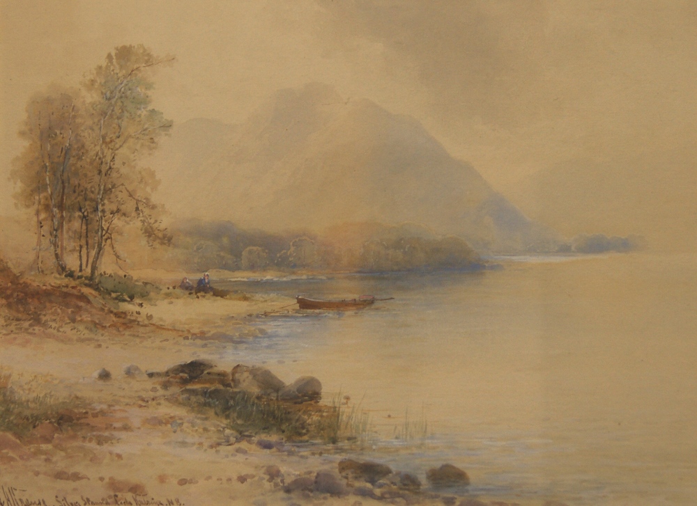 Emile A. Krause, a watercolour "Silver-Strand Loch Katrine, Argyll". - Image 2 of 2