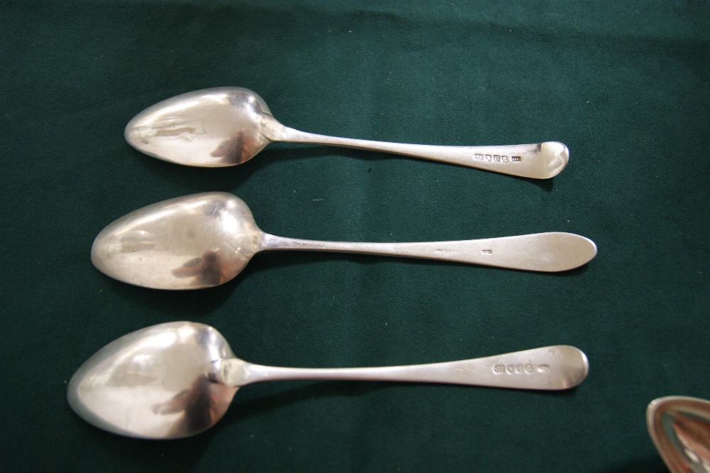 Three Georgian hallmarked silver tablespoons, - Image 3 of 5