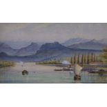 Major General Charles Harris Blunt, a watercolour from his original sketch of Lake Lugano,