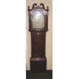 19th Century mahogany cased longcase clock. 8 day movement with painted moon-phase dial.