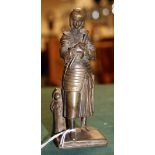 In the manner of Marie D'Orleans (1813-1839), a standing bronze figure of Joan of Arc (A/F).