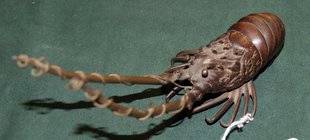 An early 20th Century bronze crayfish