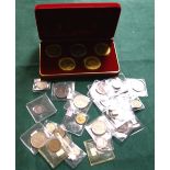 A set of Isle of Man proof coins plus a selection of pre-decimal coinage