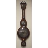 Victorian rosewood-cased aneroid stick pull barometer