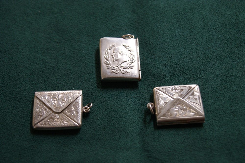 Three silver stamp holders (13g)