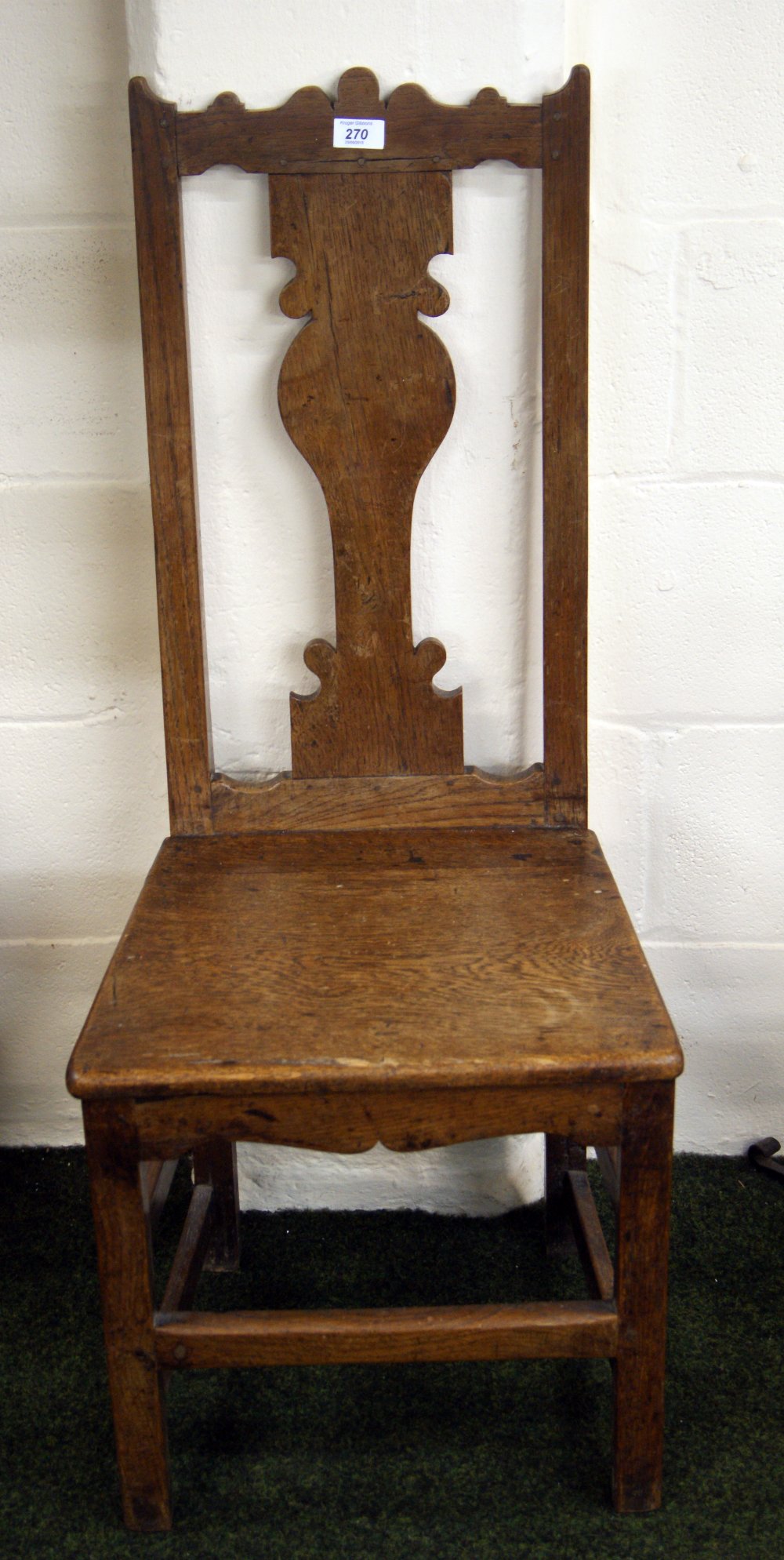 An 18th Century continental oak hall chair - Image 2 of 2