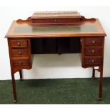 Early 20th Century ladies' writing desk with green gilt tooled leather insert