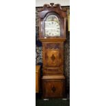 A Welsh oak and mahogany cased longcase clock, J A Davies, Holywell.