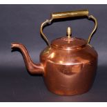 A Victorian copper kettle