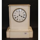 White alabaster cased mantel clock for restoration