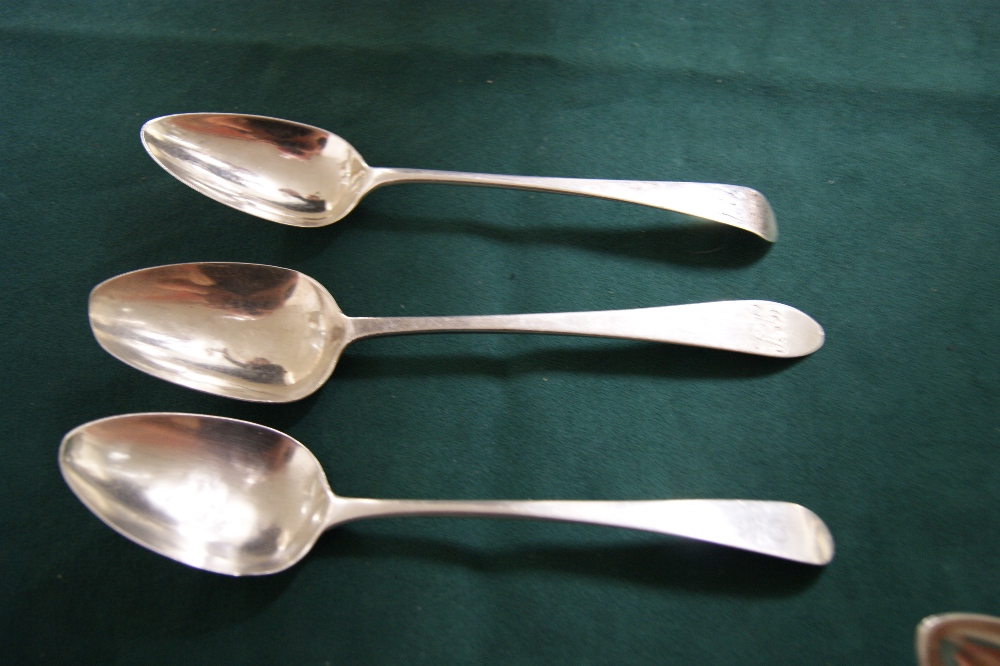 Three Georgian hallmarked silver tablespoons, - Image 2 of 5