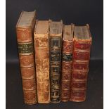 A selection of Victorian full leather and half leather-bound books
