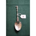 Two early continental silver spoons (185mm &195mm,