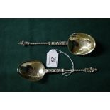 Two early continental silver spoons (185 mm & 185mm,