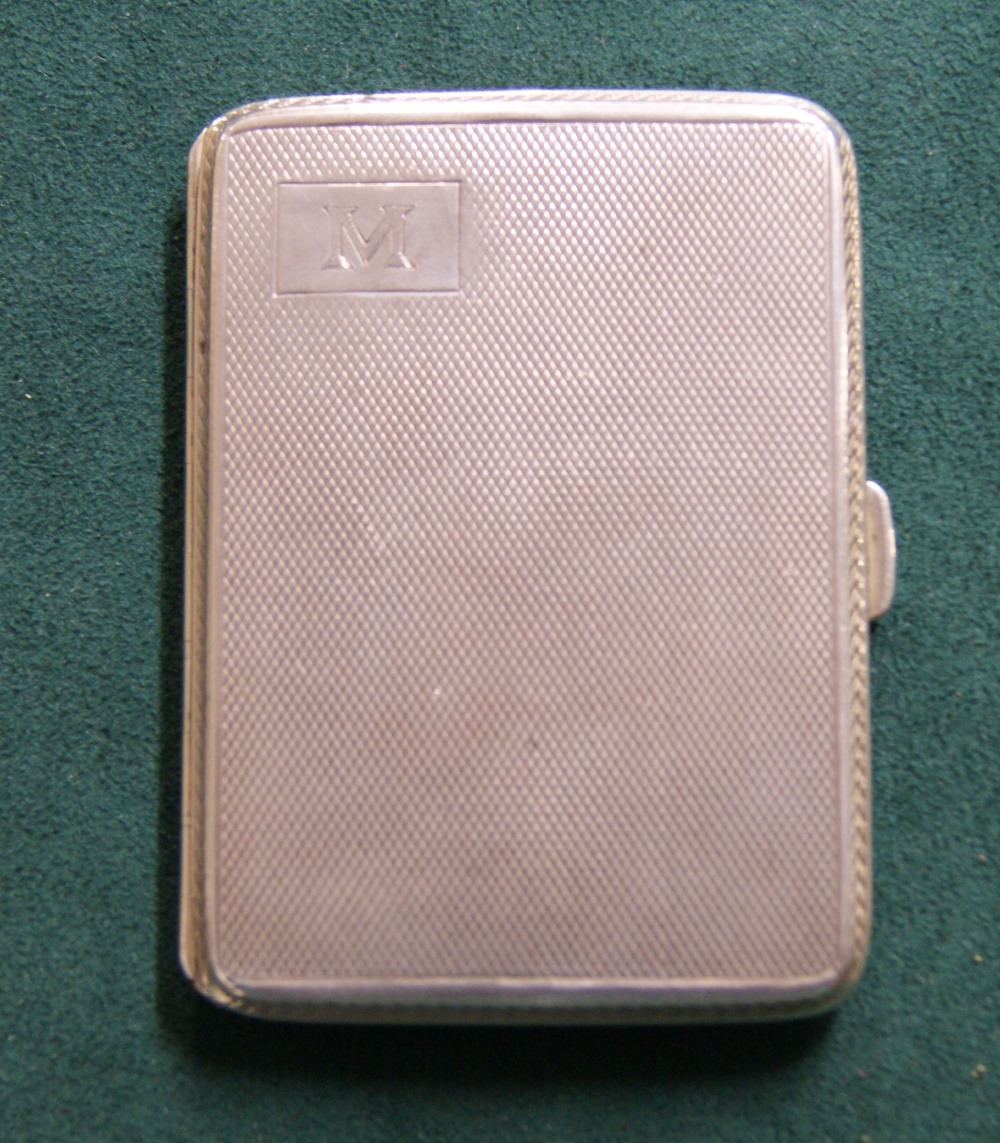 Hallmarked silver card case (84g)