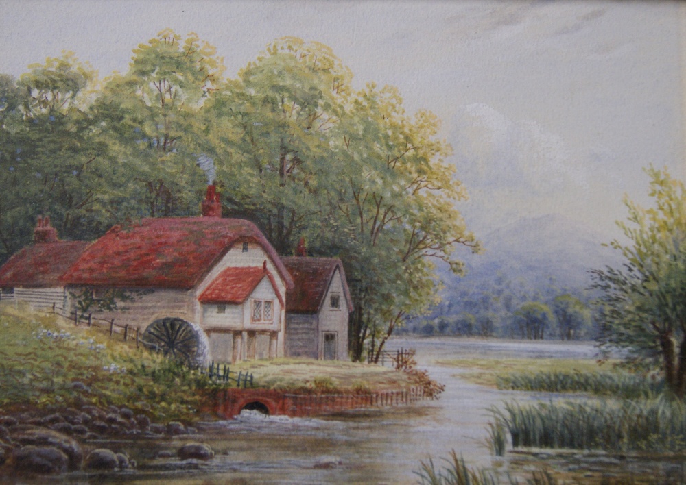 B O Humphreys watercolour of a Watermill scene.