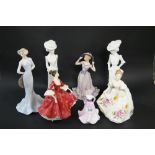 A selection of Royal Doulton and Coalport figures (seven in total)
